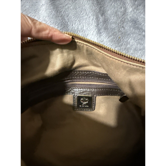 MCM Leather Brown Monogram Shoulder Hobo Handbag - Picture 11 of 17